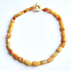 Chunky Banded Agate Gemstone Necklace